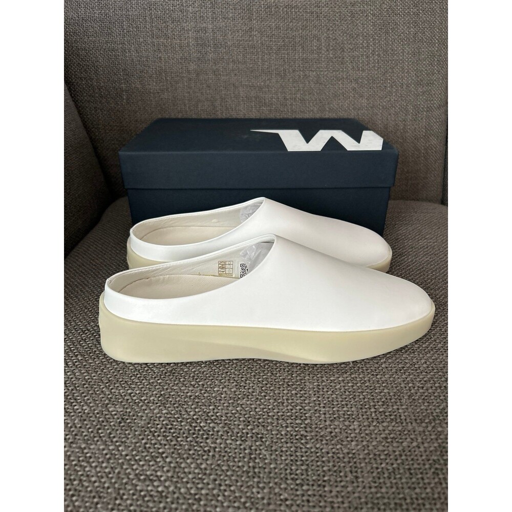 Wolf & Shepherd White Cruise Mule Mens 6.5 / Womens 8 Calfskin Leather $170 NEW